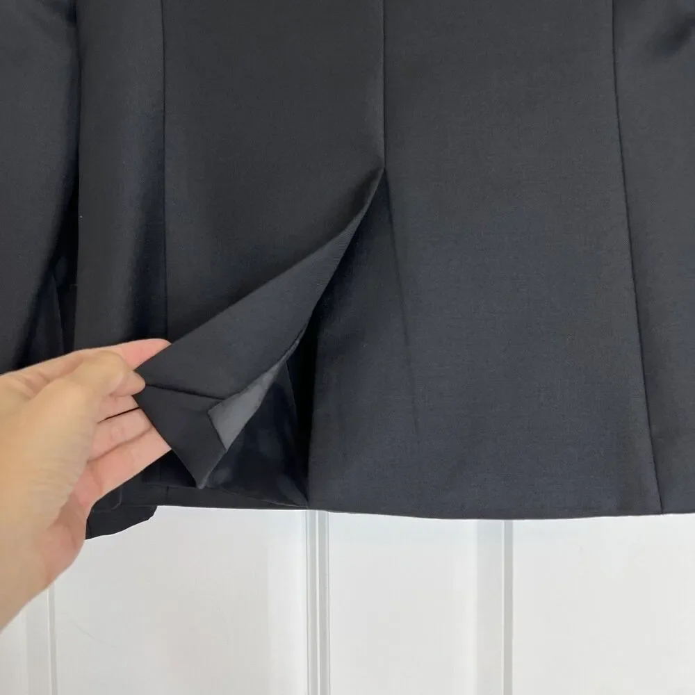 J. Crew Super 120s Blazer Womens Size 4 Black 100% Wool Lined Two Button Jacket